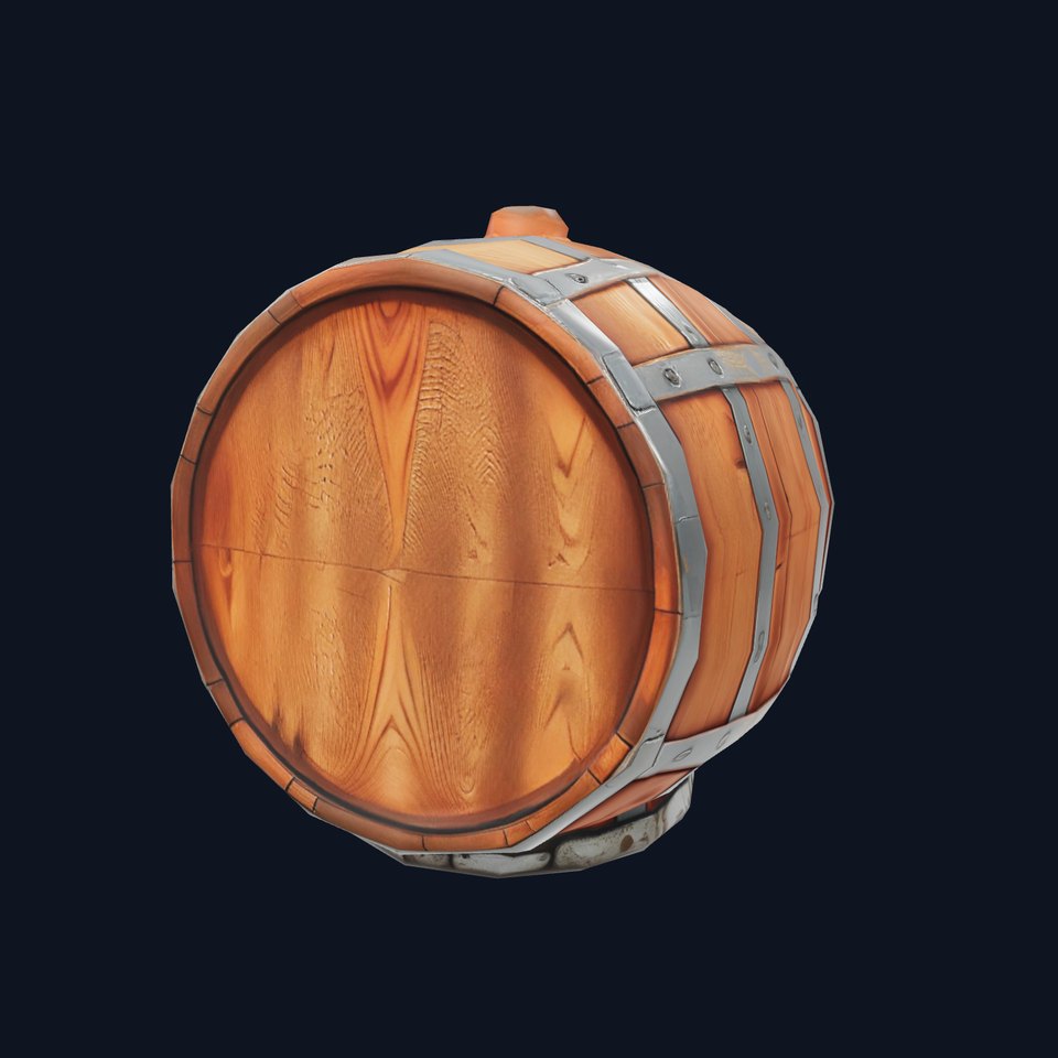 Rustic Oak Barrel model pack
